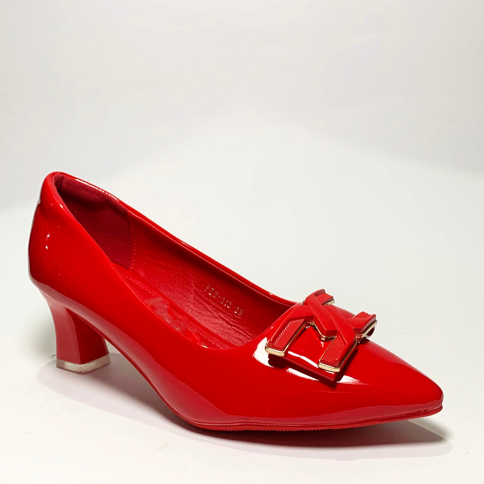 Buckle Court Shoe (Red)